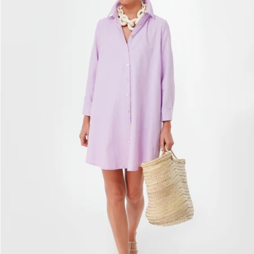 Pomander Place Lavender Long-Sleeve Shirt Dress